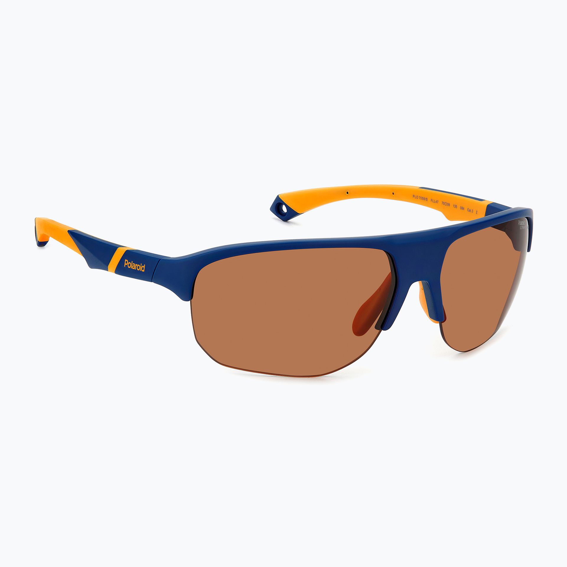 Okulary przeciwsłoneczne męskie Polaroid PLD 7059/S matte blue orange/brown polarized high contrast WYSYŁKA W 24H 30 DNI NA ZWROT
