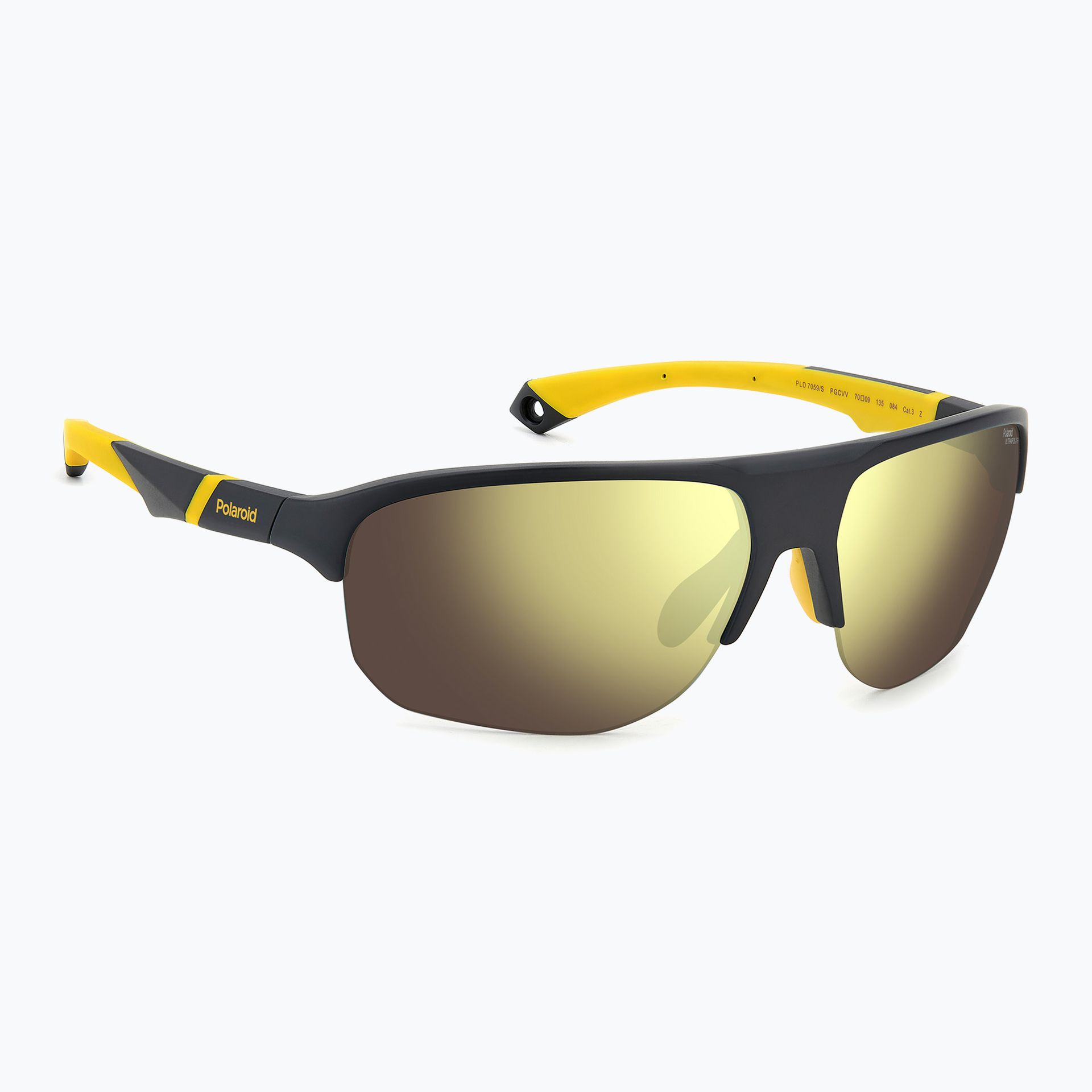 Okulary przeciwsłoneczne męskie Polaroid PLD 7059/S matte black yellow/gold polarized high contrast WYSYŁKA W 24H 30 DNI NA ZWROT