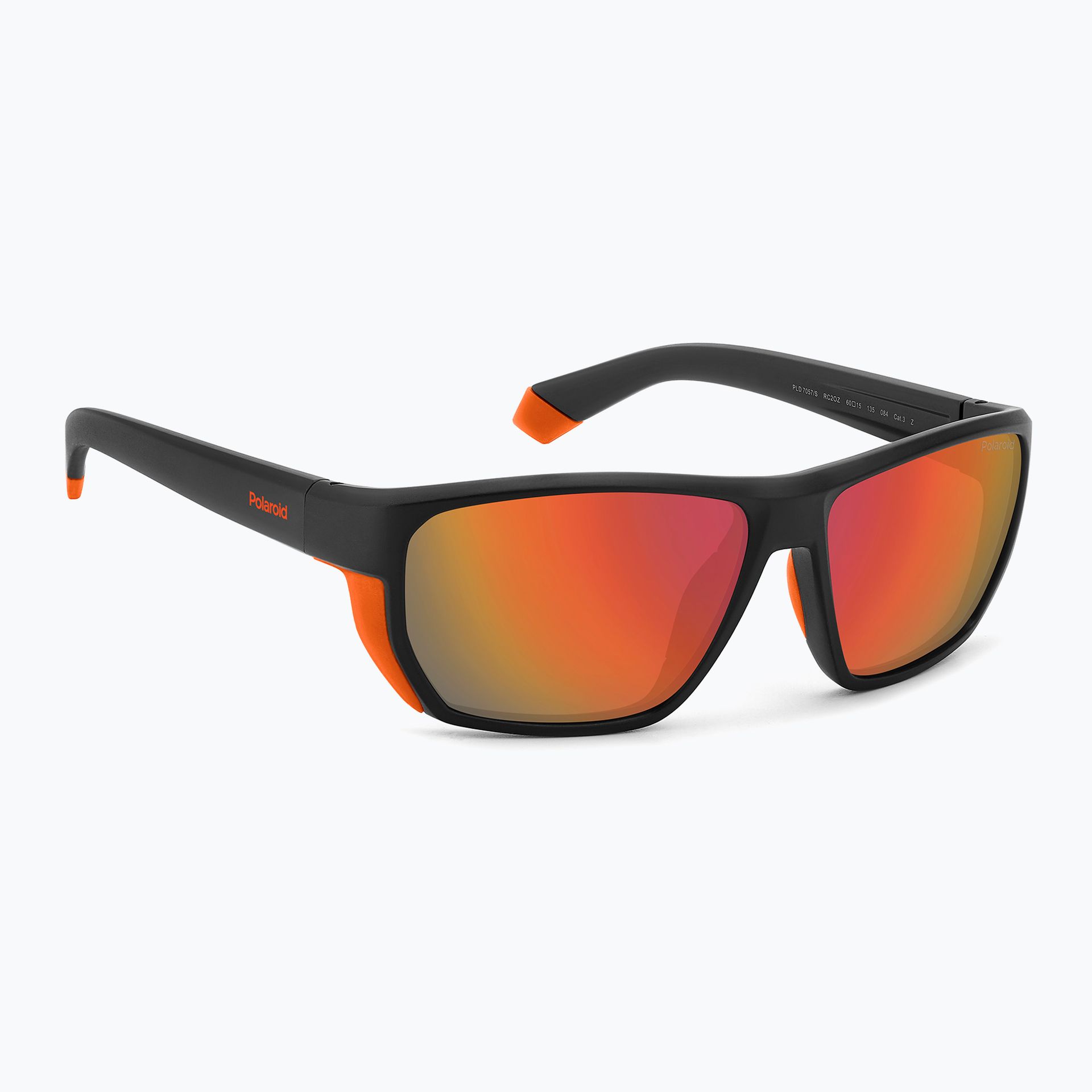 Okulary przeciwsłoneczne męskie Polaroid PLD 7057/S matte black orange/red multilayer polarized WYSYŁKA W 24H 30 DNI NA ZWROT
