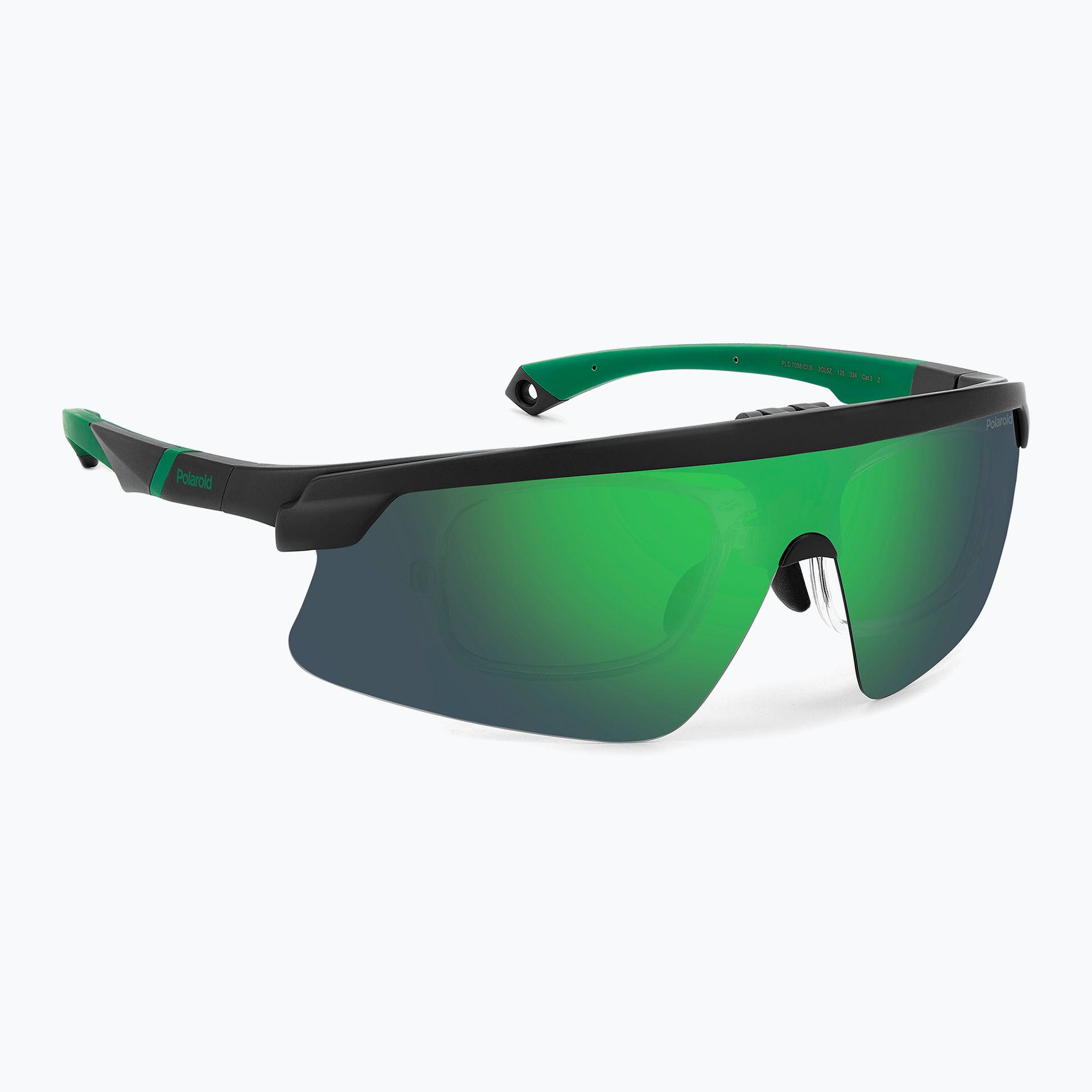 Okulary przeciwsłoneczne męskie Polaroid PLD 7056/CI/S matte black green/greygreen mirror polarized WYSYŁKA W 24H 30 DNI NA ZWROT