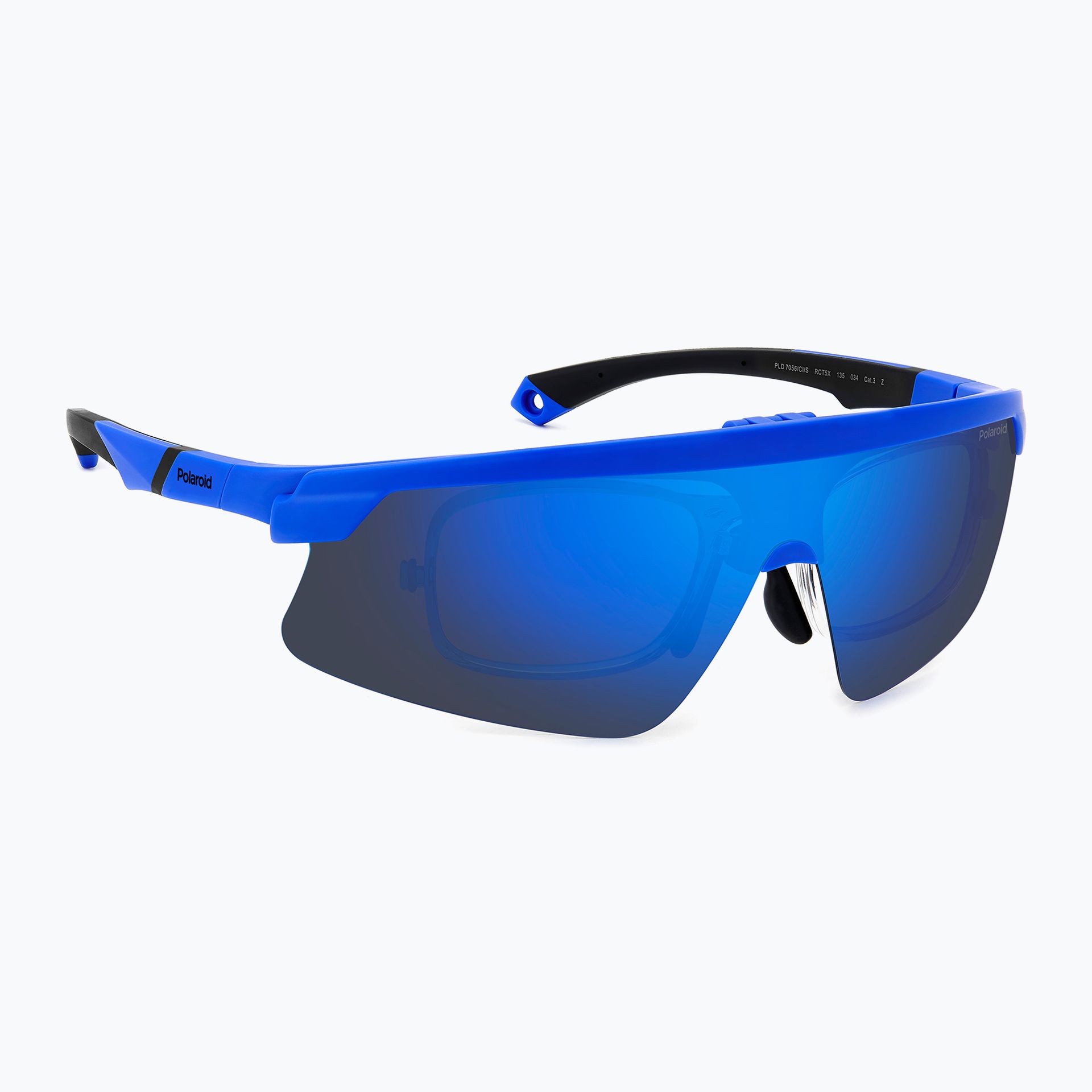 Okulary przeciwsłoneczne męskie Polaroid PLD 7056/CI/S matt blue/blue mirror polarized WYSYŁKA W 24H 30 DNI NA ZWROT