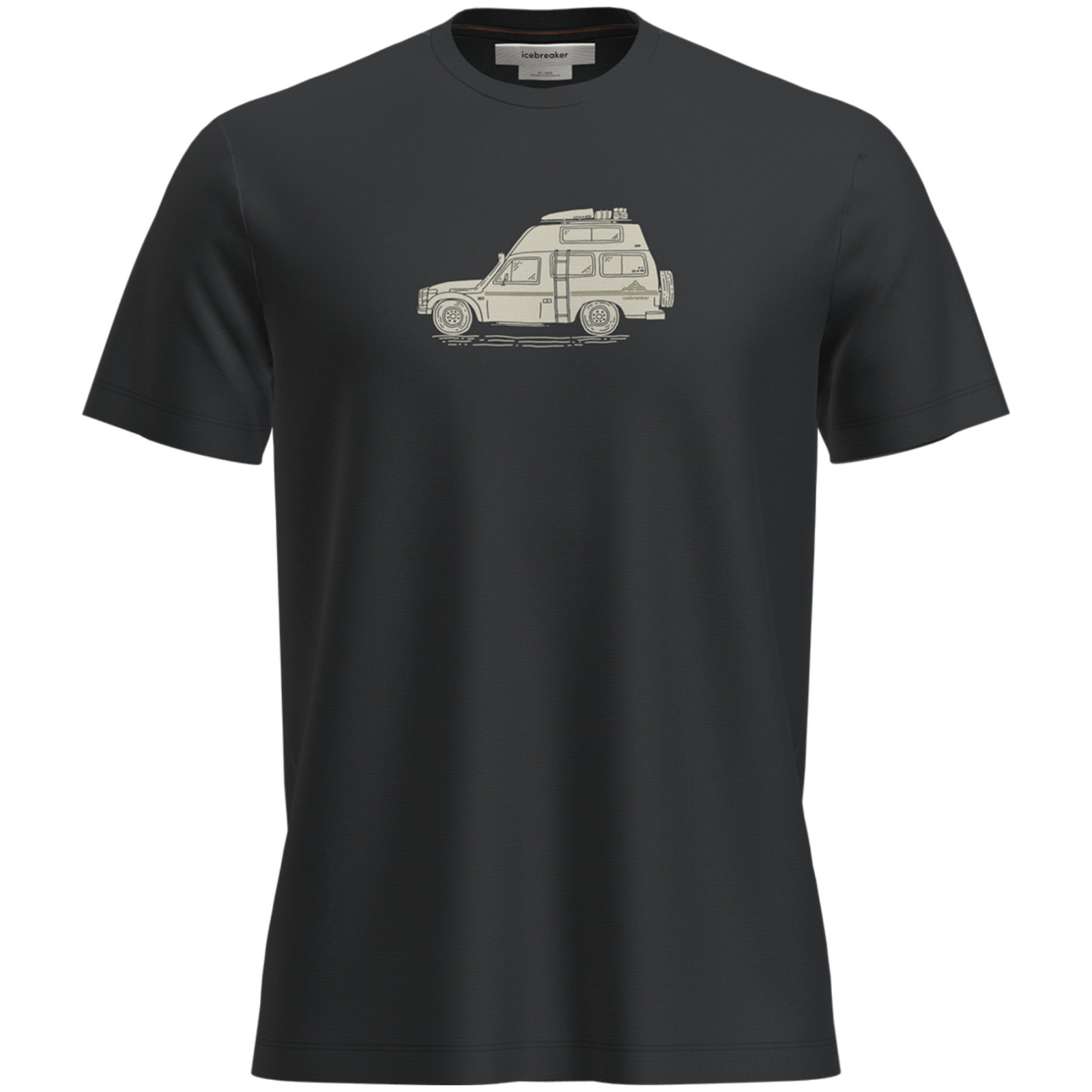 Męska koszulka Icebreaker M Mer 150 Tech Lite SS Tee Cosy Camper Rozmiar: L / Kolor: czarny