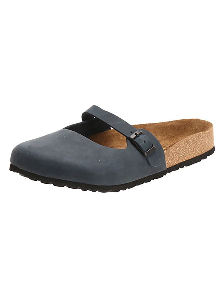 Comfortfusse Skórzane chodaki w kolorze granatowym