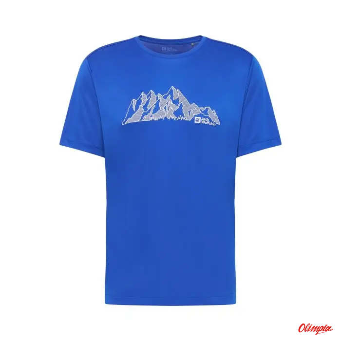 Koszulka Męska Jack Wolfskin Peak Graphic T M - Vibrant Blue