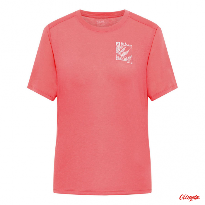 Koszulka Damska Jack Wolfskin Vonnan Graphic Explore - Sunset Coral