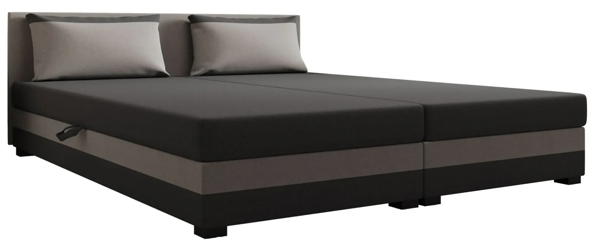 Łóżko tapicerowane dwuosobowe z pojemnikiem ciemny szary + jasny szary Z5-D51