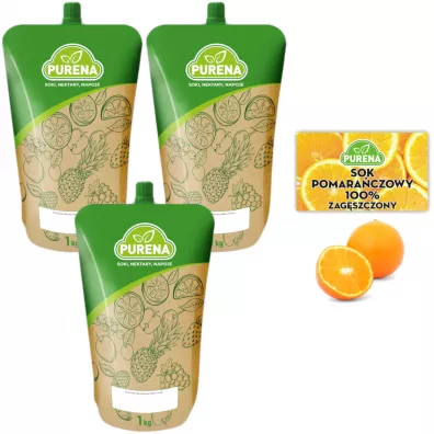 Purena Koncentrat lemoniady pomarańczowo-cytrynowej na 6l Zestaw 3 x 1 kg