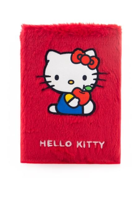 Notes A5 pluszowy Hello Kitty Jabłko w szerokie linie 80k Twarda oprawa