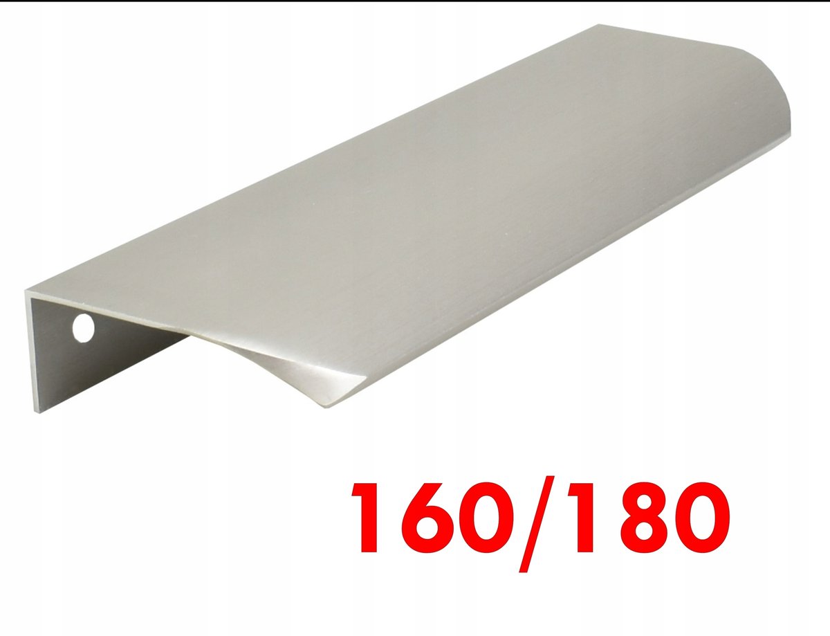 Uchwyt meblowy krawędziowy INOX STAL 18cm UA02 aluminiowy lekki wytrzymały