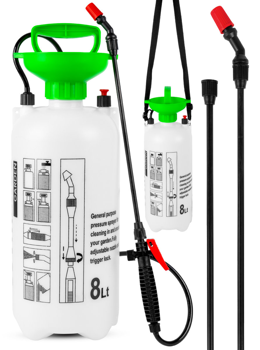 Opryskiwacz Ciśnieniowy Ręczny Ogrodowy z Regulacją Dyszy 8L