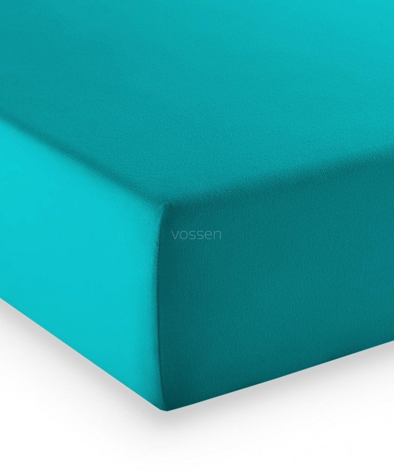 Prześcieradło 150x200 FLEURESSE Jersey Comfort Petrol bawełna egipska LYCRA elastyczne premium