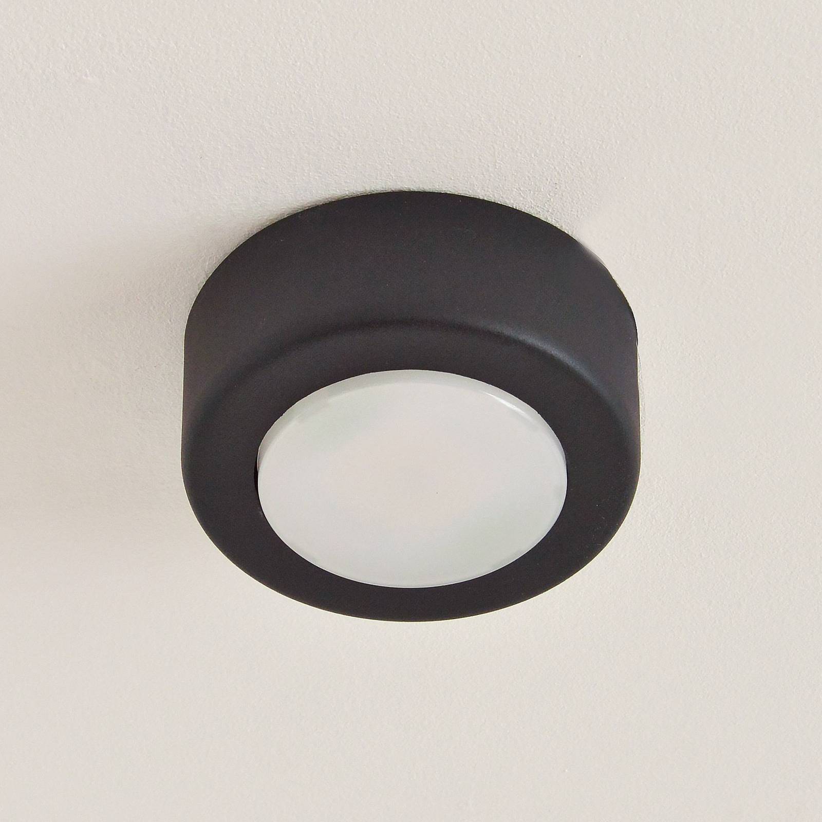 Reflektor sufitowy SPOT 53, czarny, Ø 11,5 cm, metal, GX53 53 HELAM, możliwość ściemniania, czarny, salon / jadalnia, metal