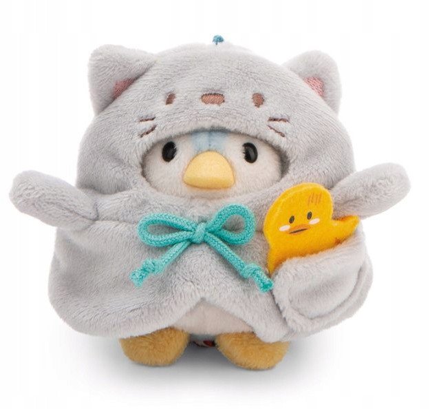 NICI 61143 Maskotka Pingwin Waddle 8cm z kaczuszką i kostiumem kota w pudełku prezentowym MyMochi