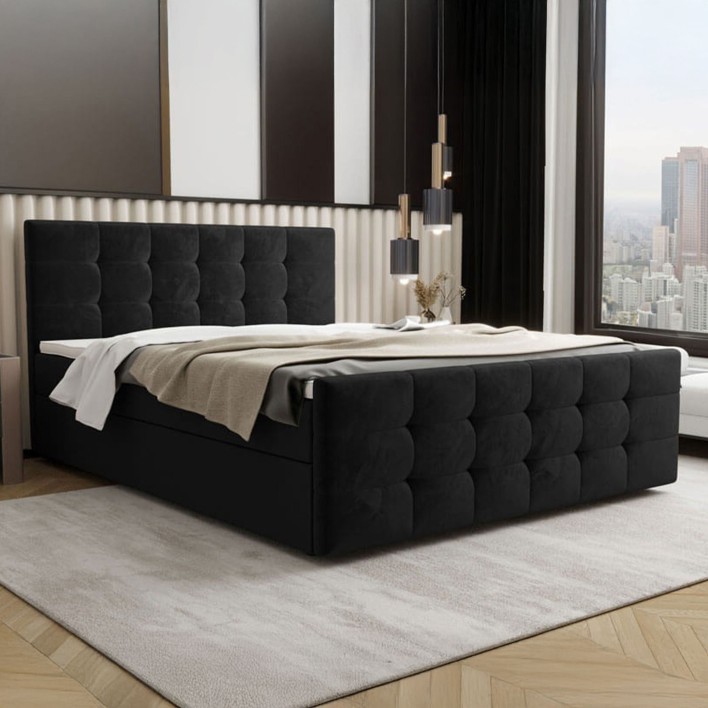 Łóżko kontynentalne z pojemnikiem CORA-2 140x200 Kolor do wyboru