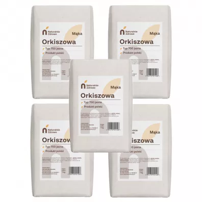 Naturalnie Zdrowe Mąka orkiszowa jasna typ 700 Zestaw 5 kg