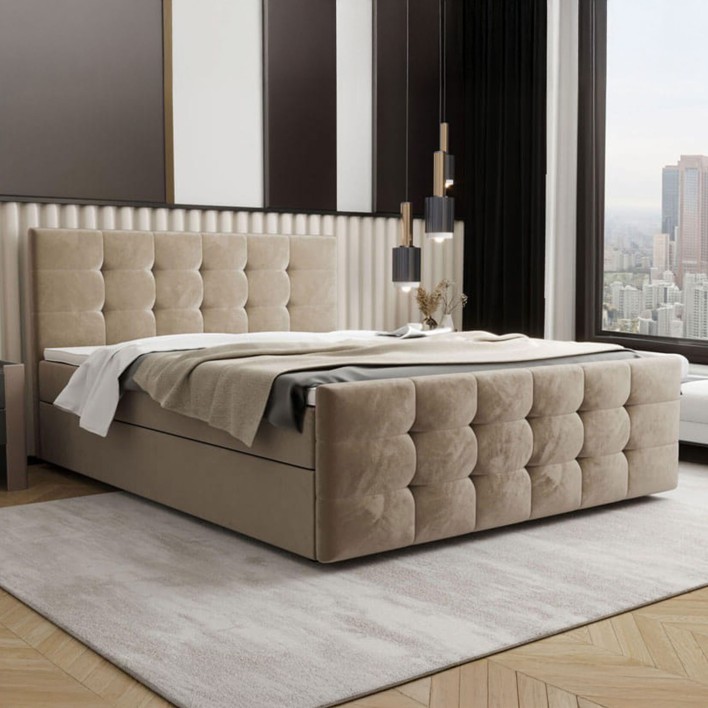 Łóżko kontynentalne z pojemnikiem CORA-2 180x200 Kolor do wyboru