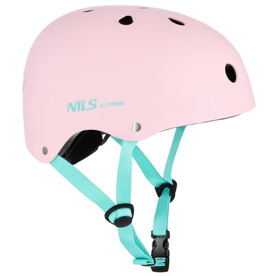 Kask NILS EXTREME MTW001-1 Różowo-turkusowy ( M)