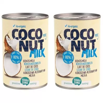 Terrasana Mleczko kokosowe (22% tłuszczu) Zestaw 2 x 400 ml Bio
