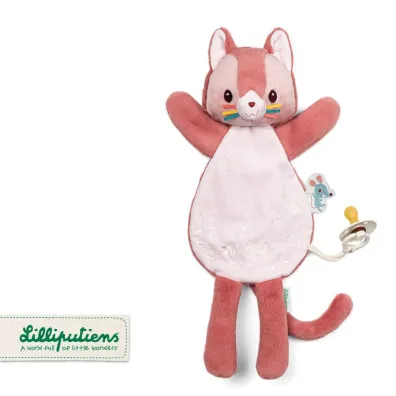 Przytulanka komforter pacynka świecąca w ciemności Kotka Jeanne 0 m+