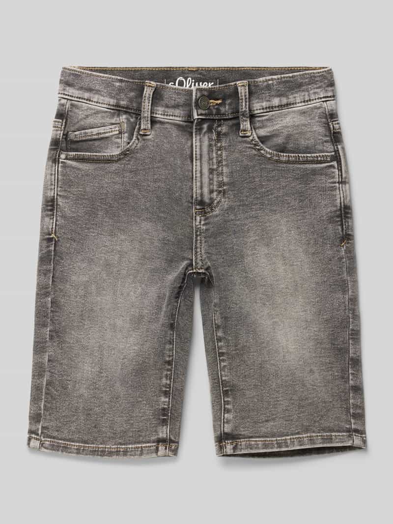 Szorty jeansowe o kroju slim fit z mieszanki bawełny