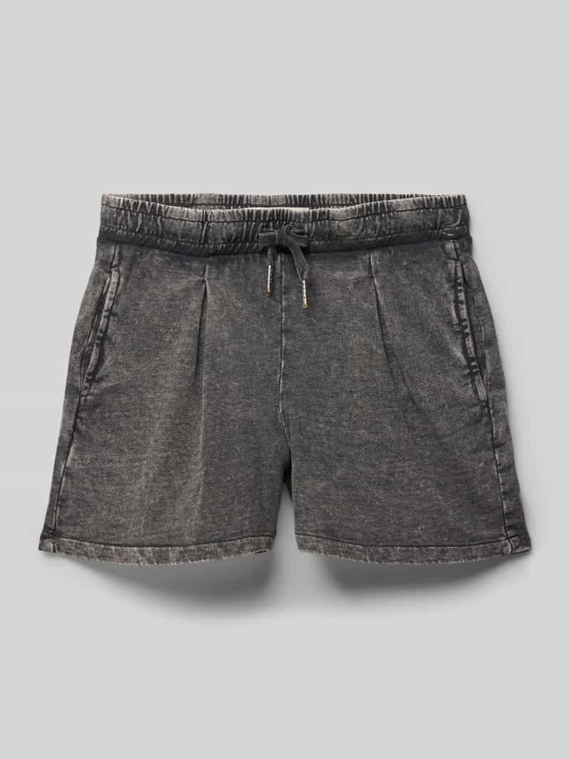 Szorty z dzianiny dresowej o kroju regular fit z imitacji denimu