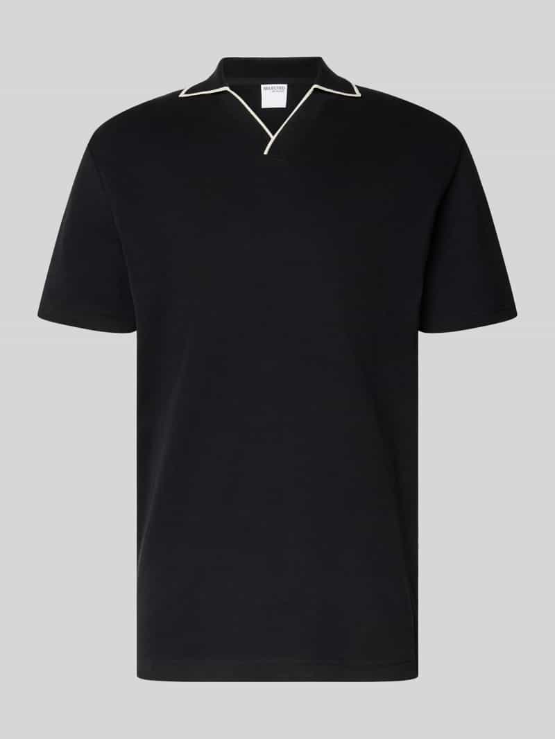 Koszulka polo o kroju slim fit z dekoltem w serek model ‘SANGEV’