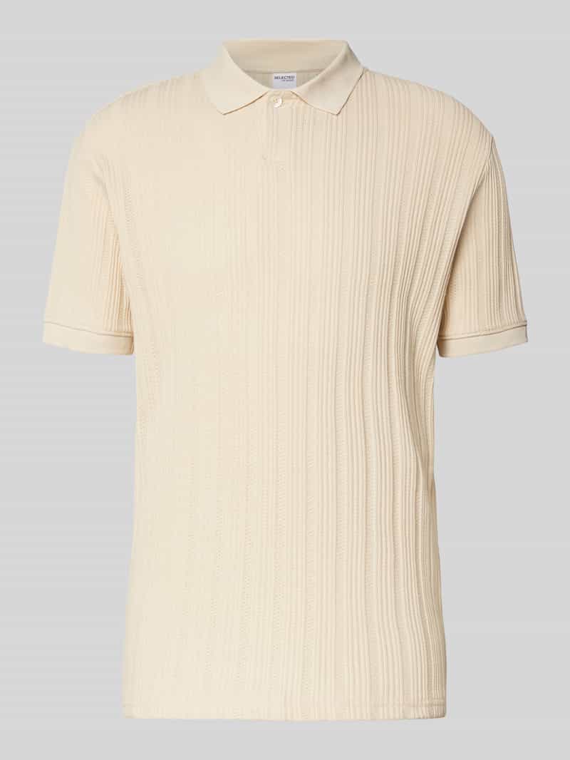 Koszulka polo o kroju slim fit z fakturowanym wzorem model ‘JADEN’