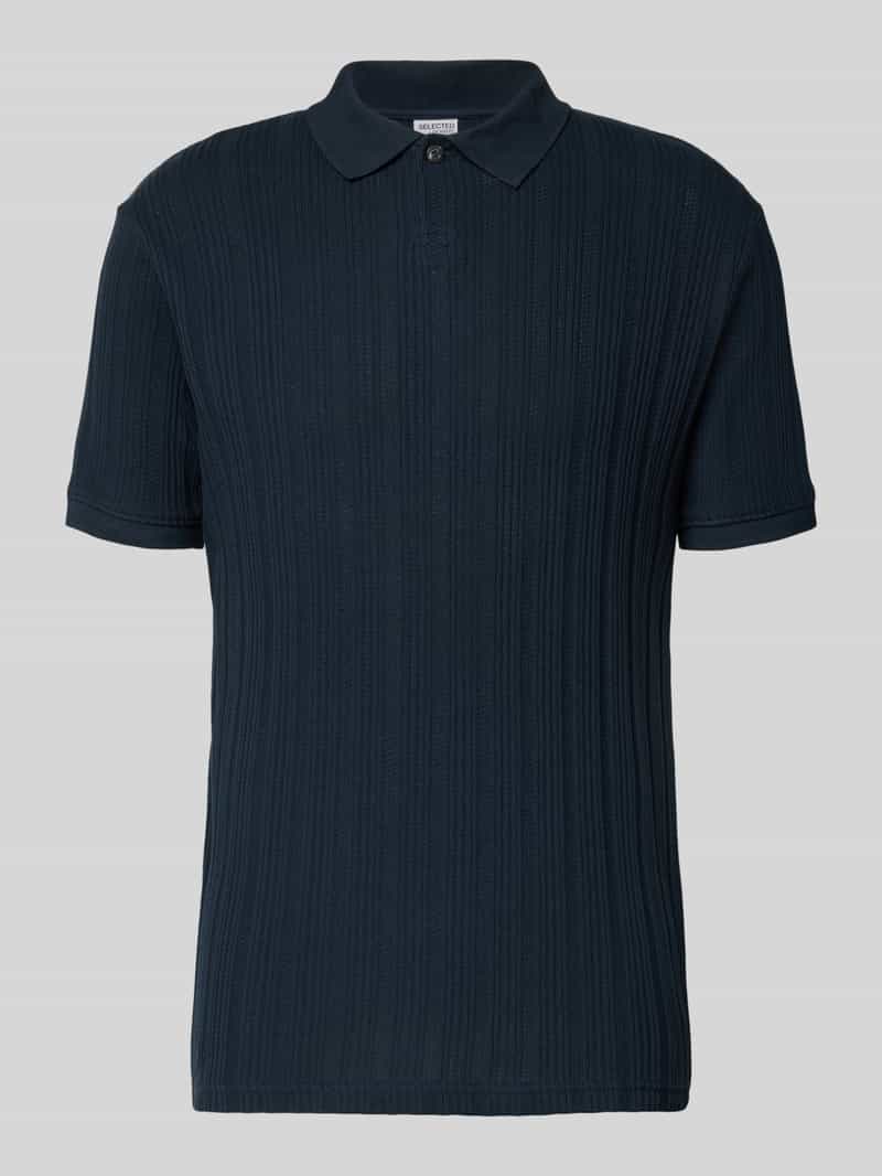 Koszulka polo o kroju slim fit z fakturowanym wzorem model ‘JADEN’