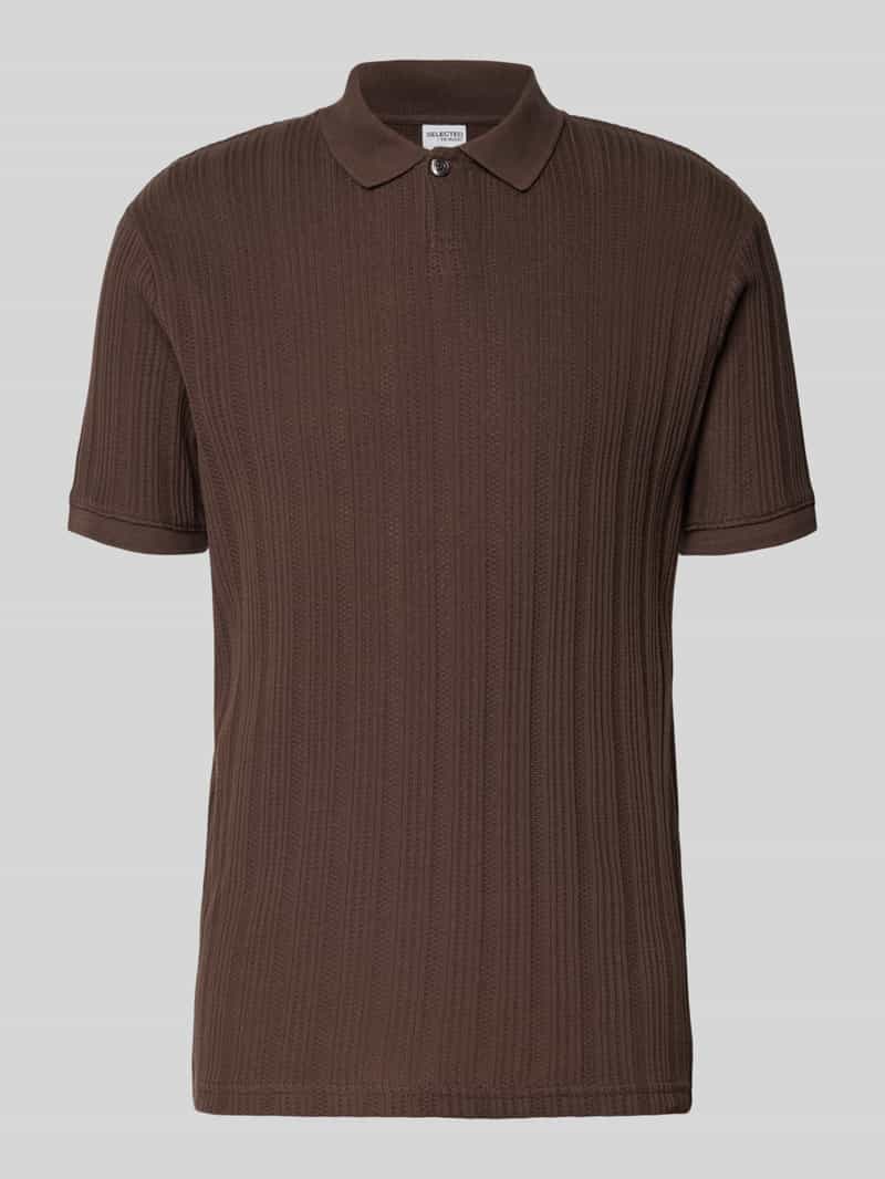 Koszulka polo o kroju slim fit z fakturowanym wzorem model ‘JADEN’