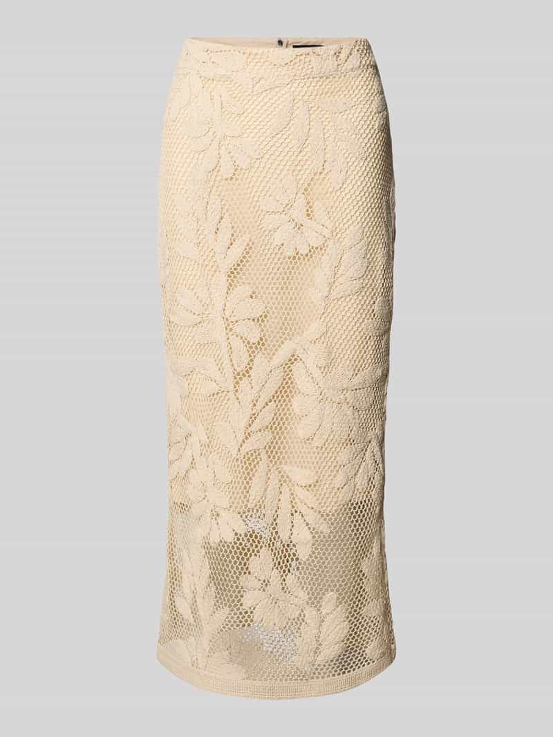 Spódnica midi z koronką szydełkową