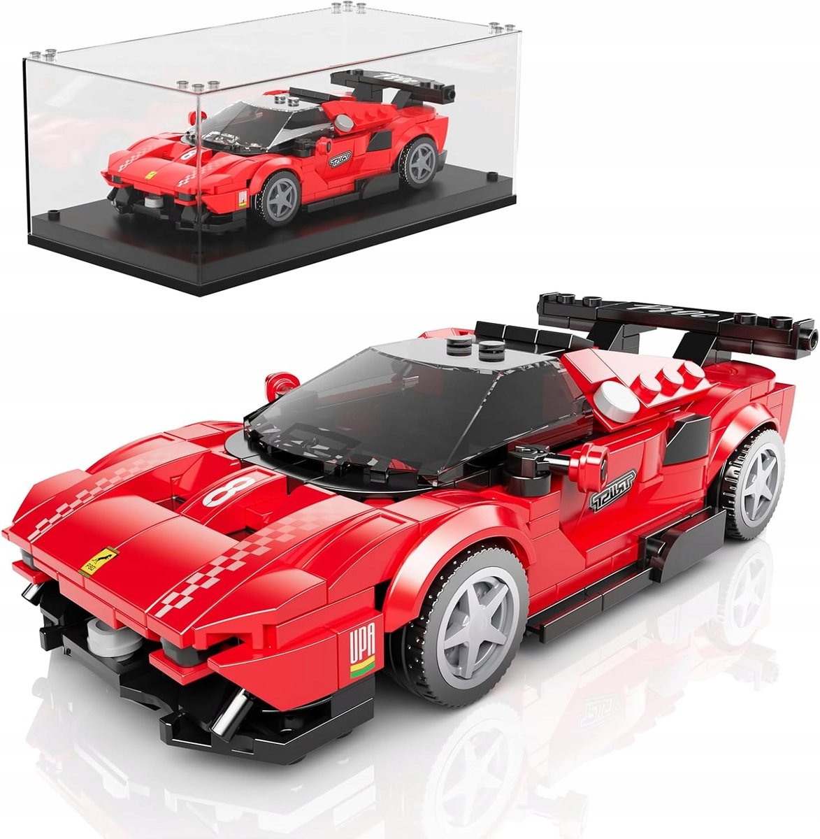 Ferrari Klocki Mould King 27069 P80C Super Car z gablotą kolekcjonerską