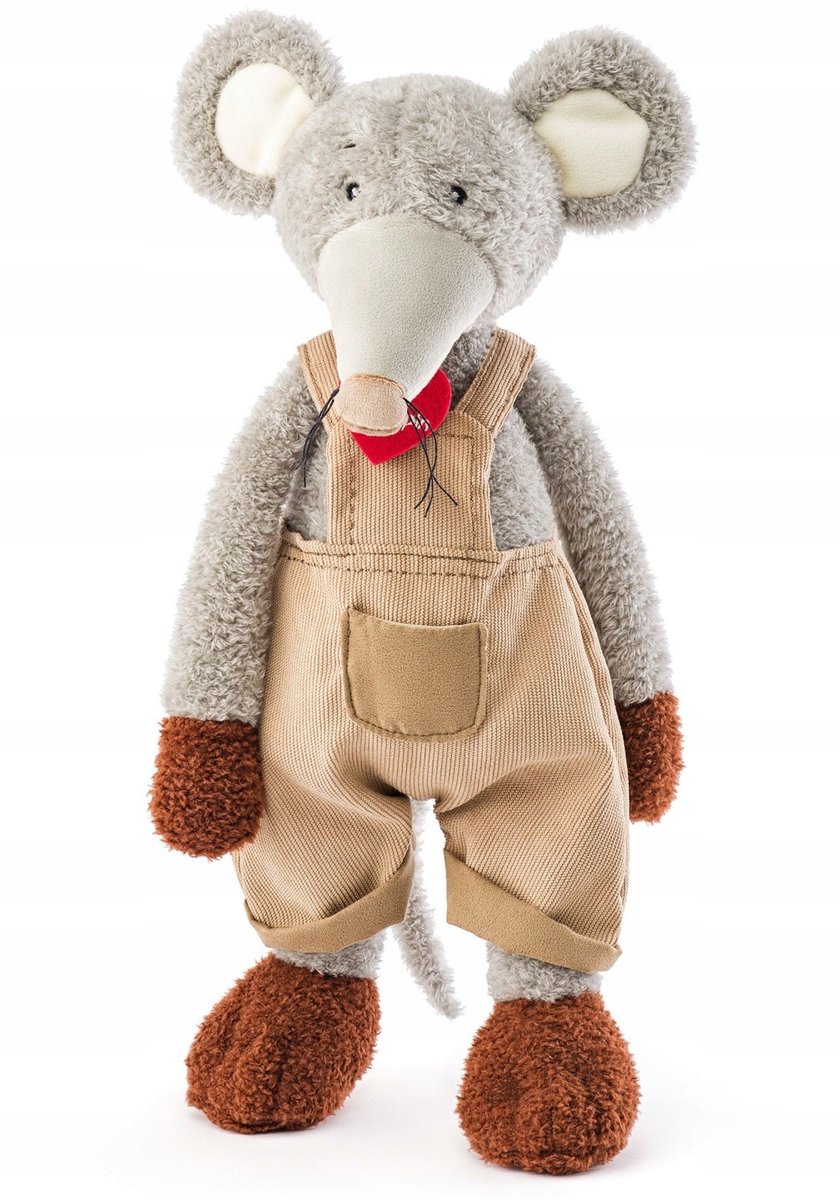 Maskotka Myszka Szara Lorenzo w ubranku Premium - 40cm