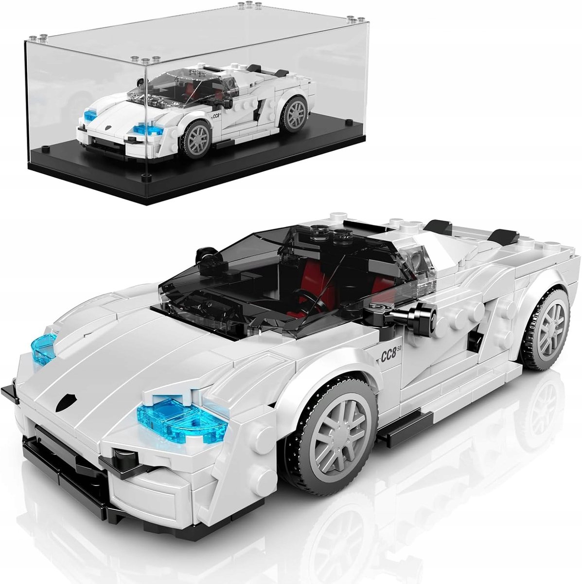 Klocki Mould King 27070 CC850 Super Car 388 el. z gablotą kolekcjonerską