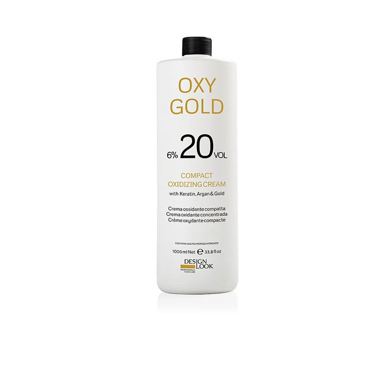 DESIGN LOOK aktywator w kremie OXY GOLD 20 VOL 6% 1000 ml z keratyną, arganem i złotem