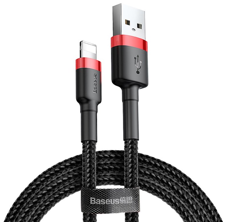 Baseus kabel Cafule USB - Lightning 0,5m 2,4A czerwono-czarny