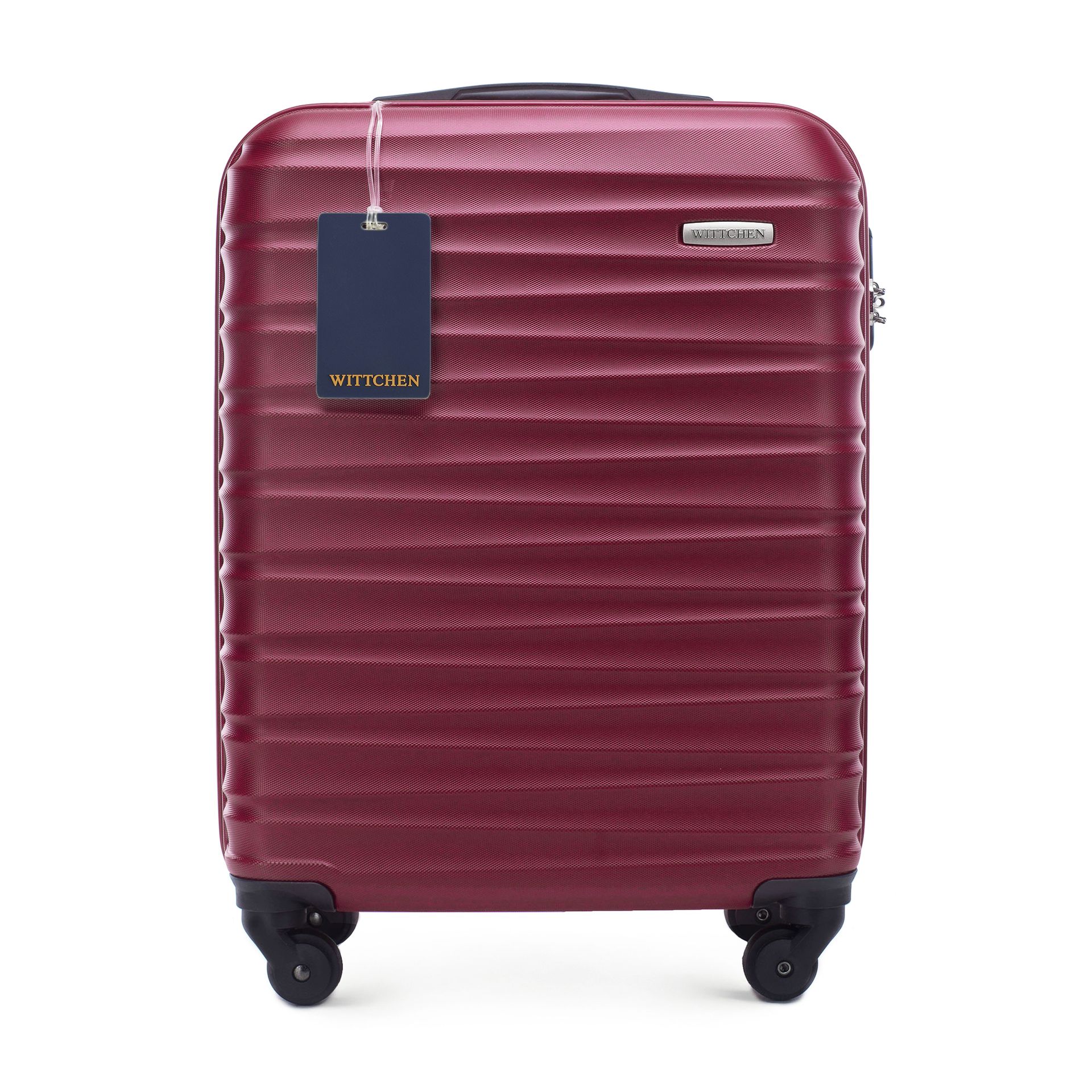 Mała walizka z ABS - u i identyfikator z logo WITTCHEN bordowa