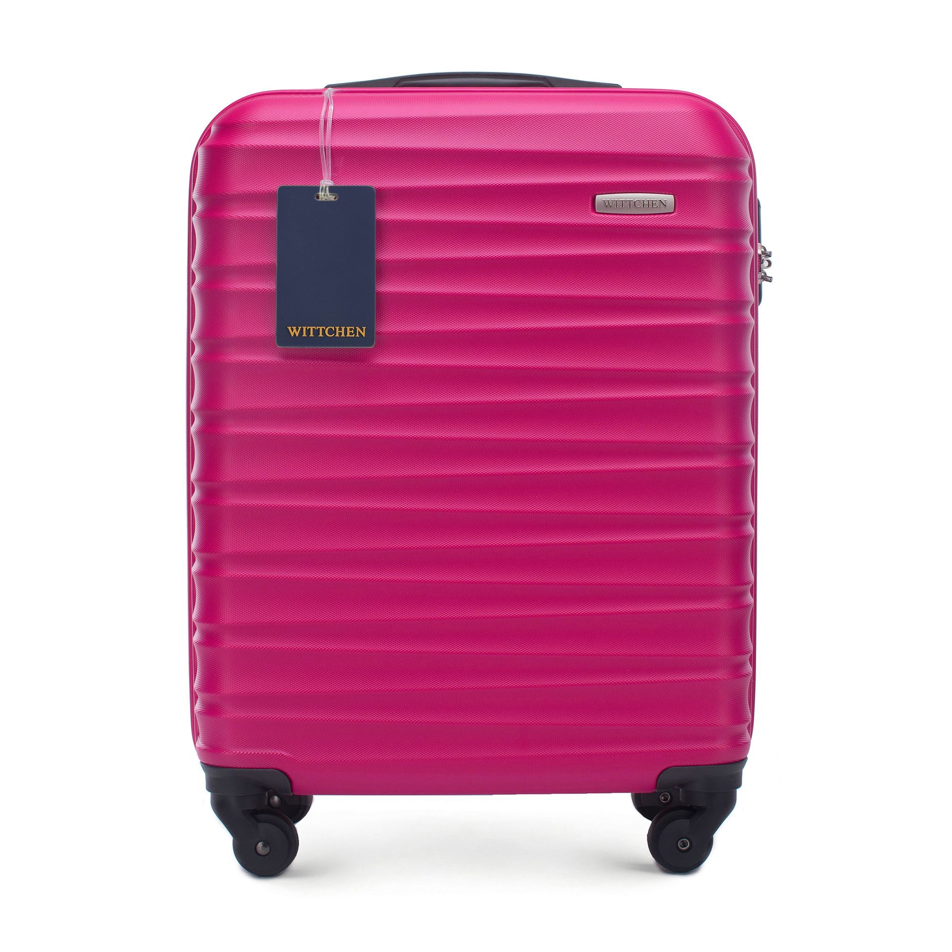 Mała walizka z ABS - u i identyfikator z logo WITTCHEN różowa