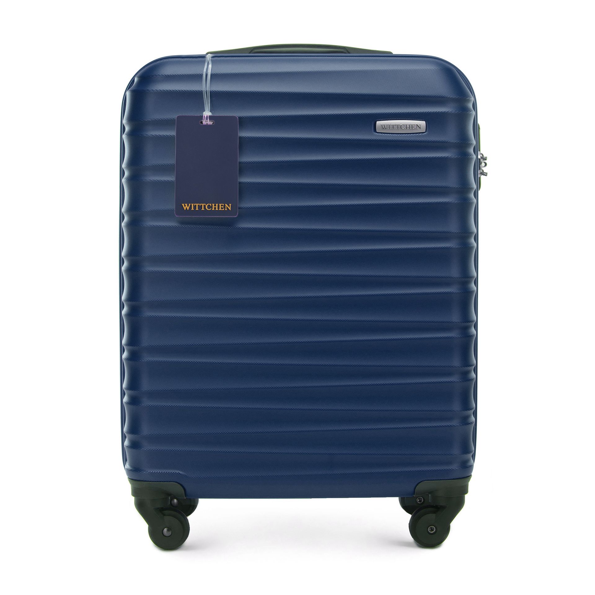 Mała walizka z ABS - u i identyfikator z logo WITTCHEN granatowa