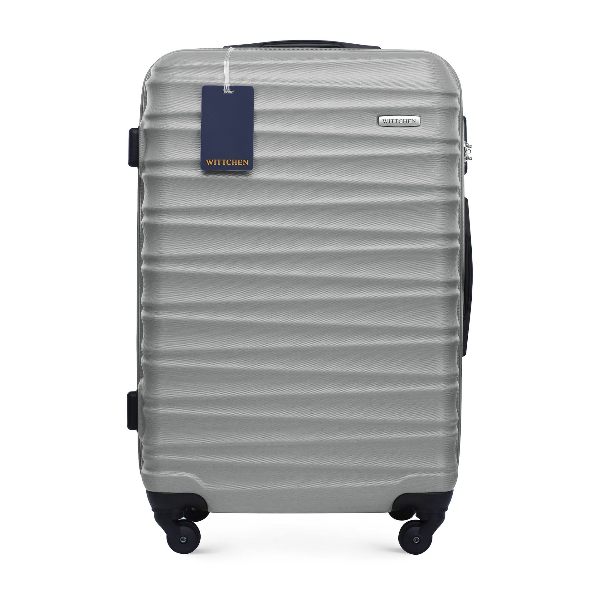 Średnia walizka z ABS - u i identyfikator z logo WITTCHEN szara