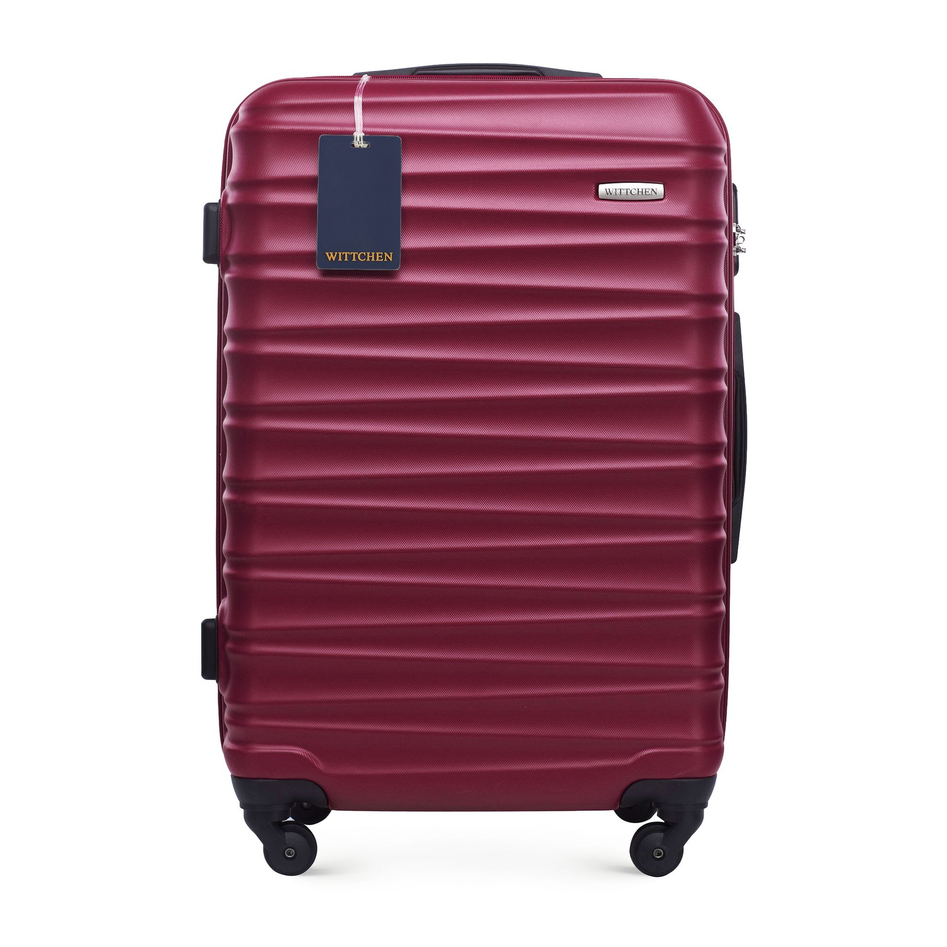 Średnia walizka z ABS - u i identyfikator z logo WITTCHEN bordowa