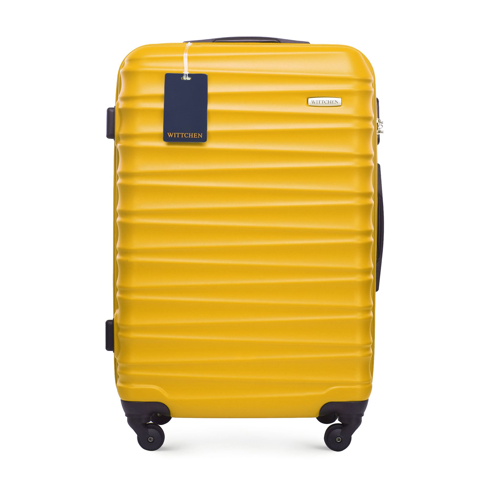 Średnia walizka z ABS - u i identyfikator z logo WITTCHEN żółta