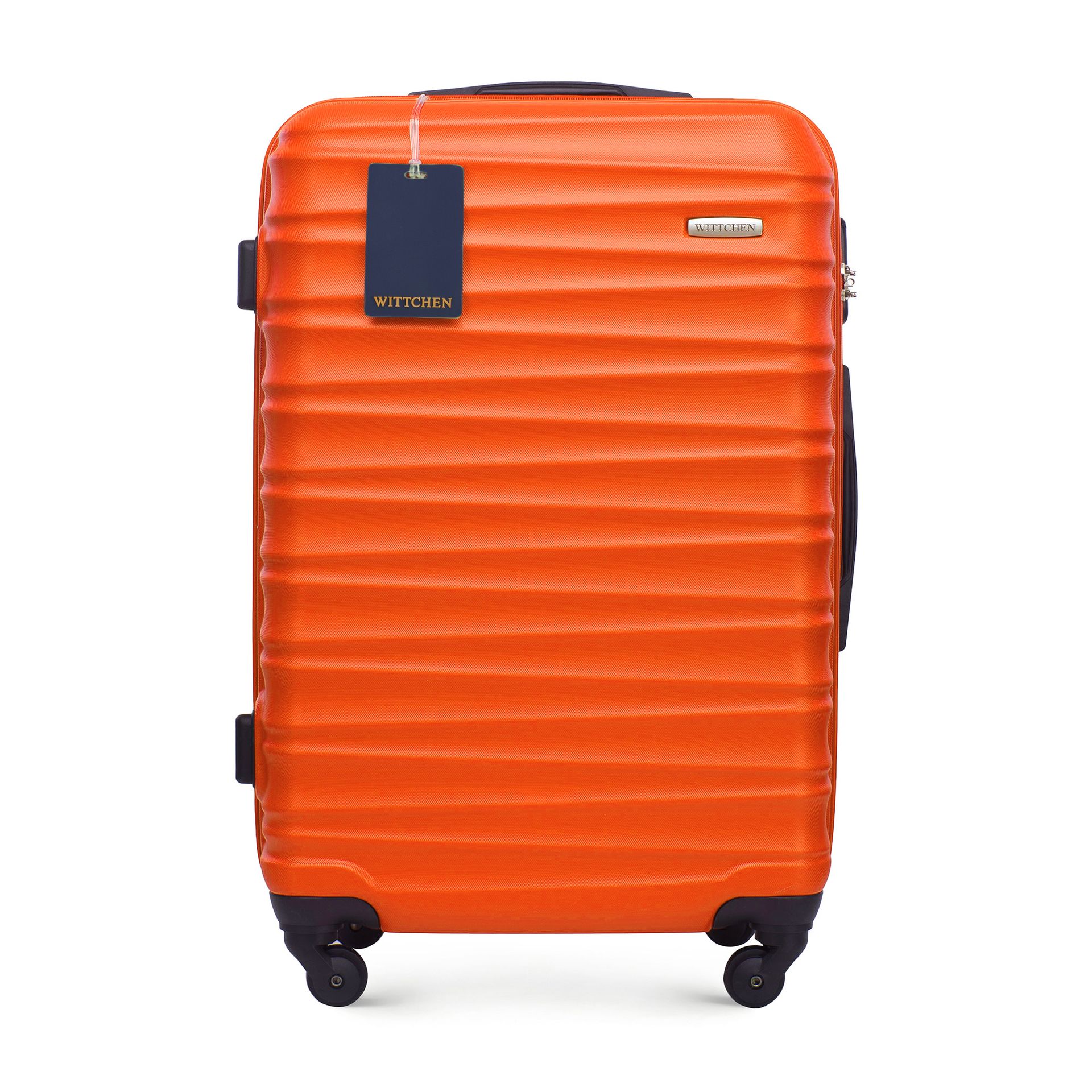 Średnia walizka z ABS - u i identyfikator z logo WITTCHEN pomarańczowa