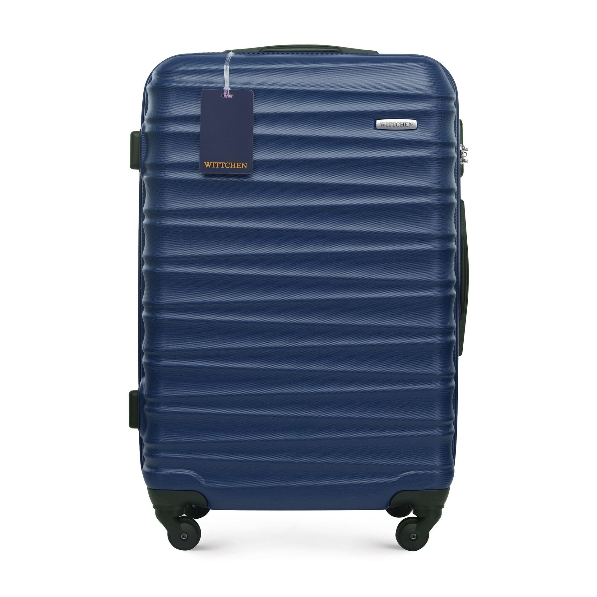 Średnia walizka z ABS - u i identyfikator z logo WITTCHEN granatowa