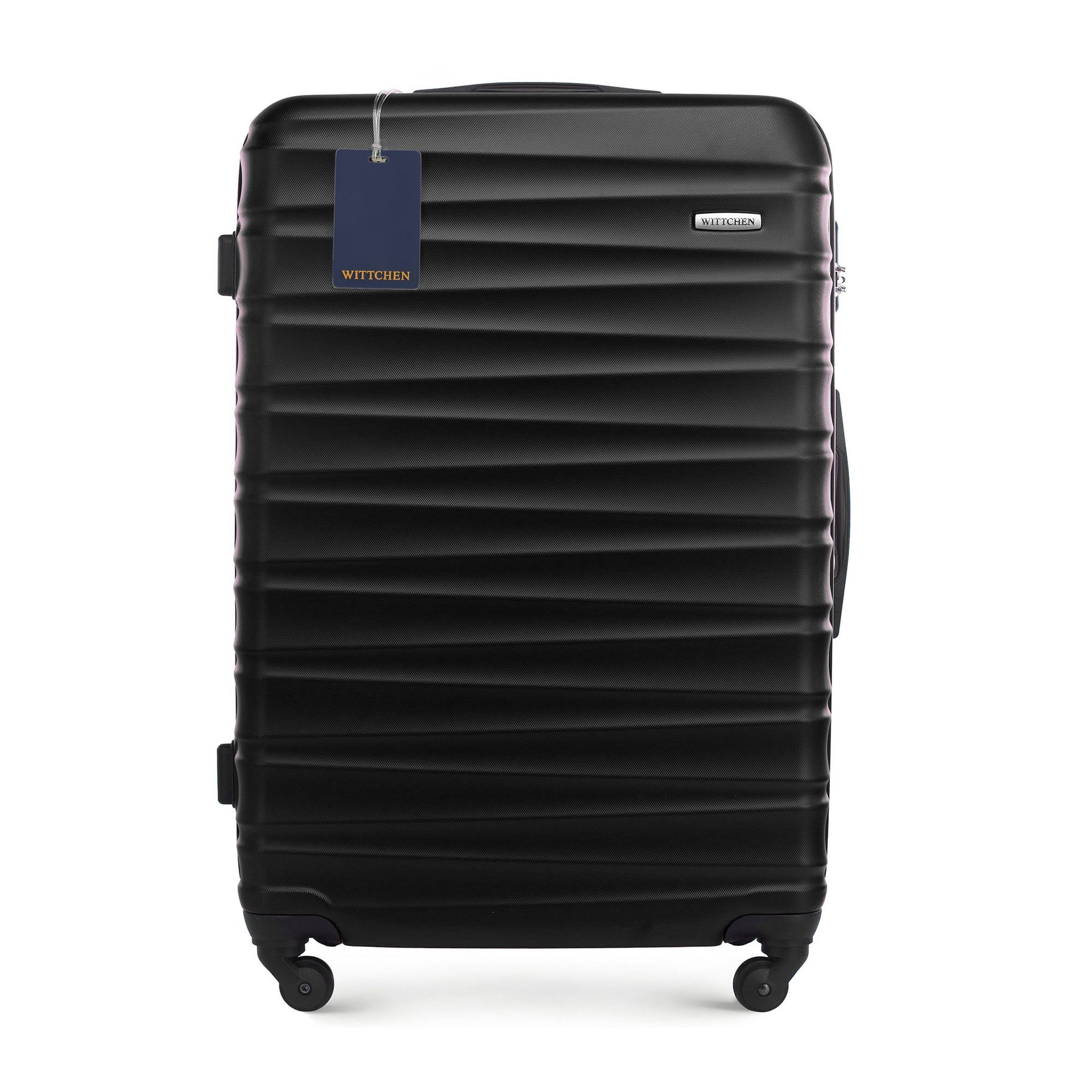 Duża walizka z ABS - u i identyfikator z logo WITTCHEN czarna