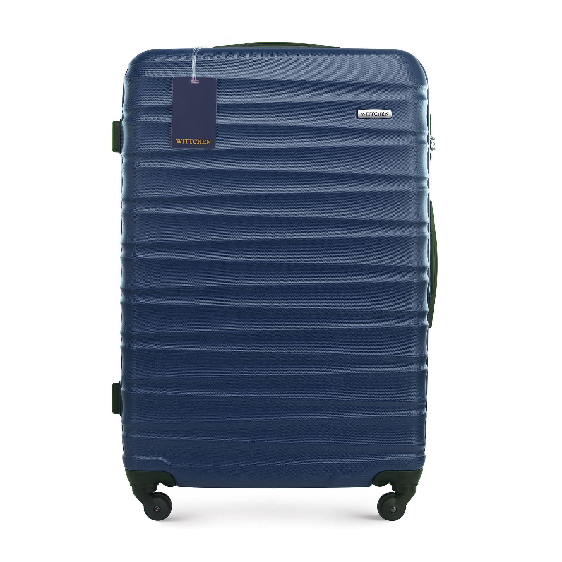 Duża walizka z ABS-u i identyfikator z logo WITTCHEN granatowa