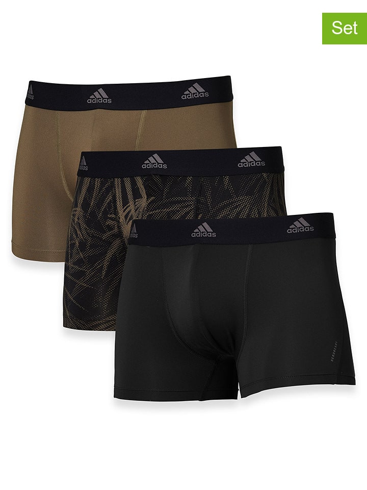 adidas Bokserki (3 pary) w kolorze czarno-brązowym