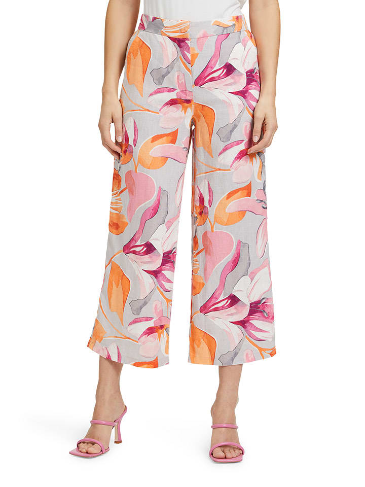 Betty Barclay Lniane spodnie ze wzorem