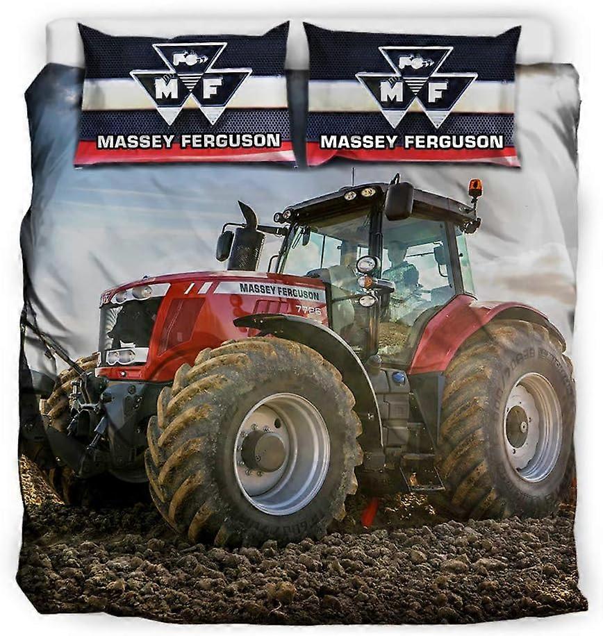 Kerota Komplet pościeli traktor, pościel dziecięca, miękka i wygodna, poszwy na kołdry z mikrofibry, zestaw 3 sztuk (135*200 CM) Single135x200cm