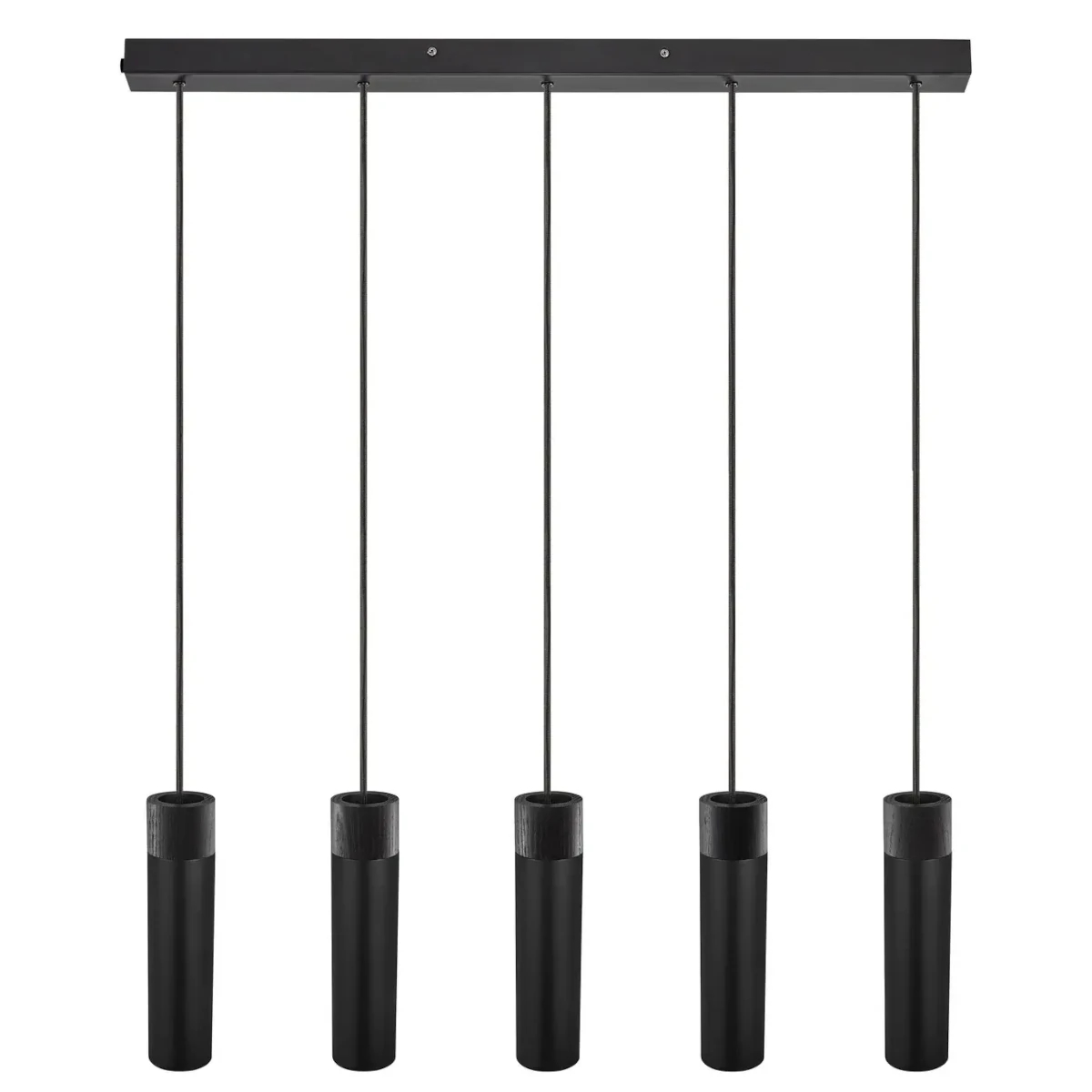 Jadalniana lampa wisząca Tilo 2410483003 tuby drewniane czarne