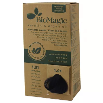 Biomagic Farba do włosów intensywna niebieska czerń (1.01) 250 g